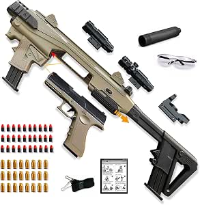 Pistolet Jouet Mousse Enfant – Blaster Avec 20 Fléchettes Souples + Accessoires – Tir Jusqu'à 10m – Idéal 7-14 Ans !