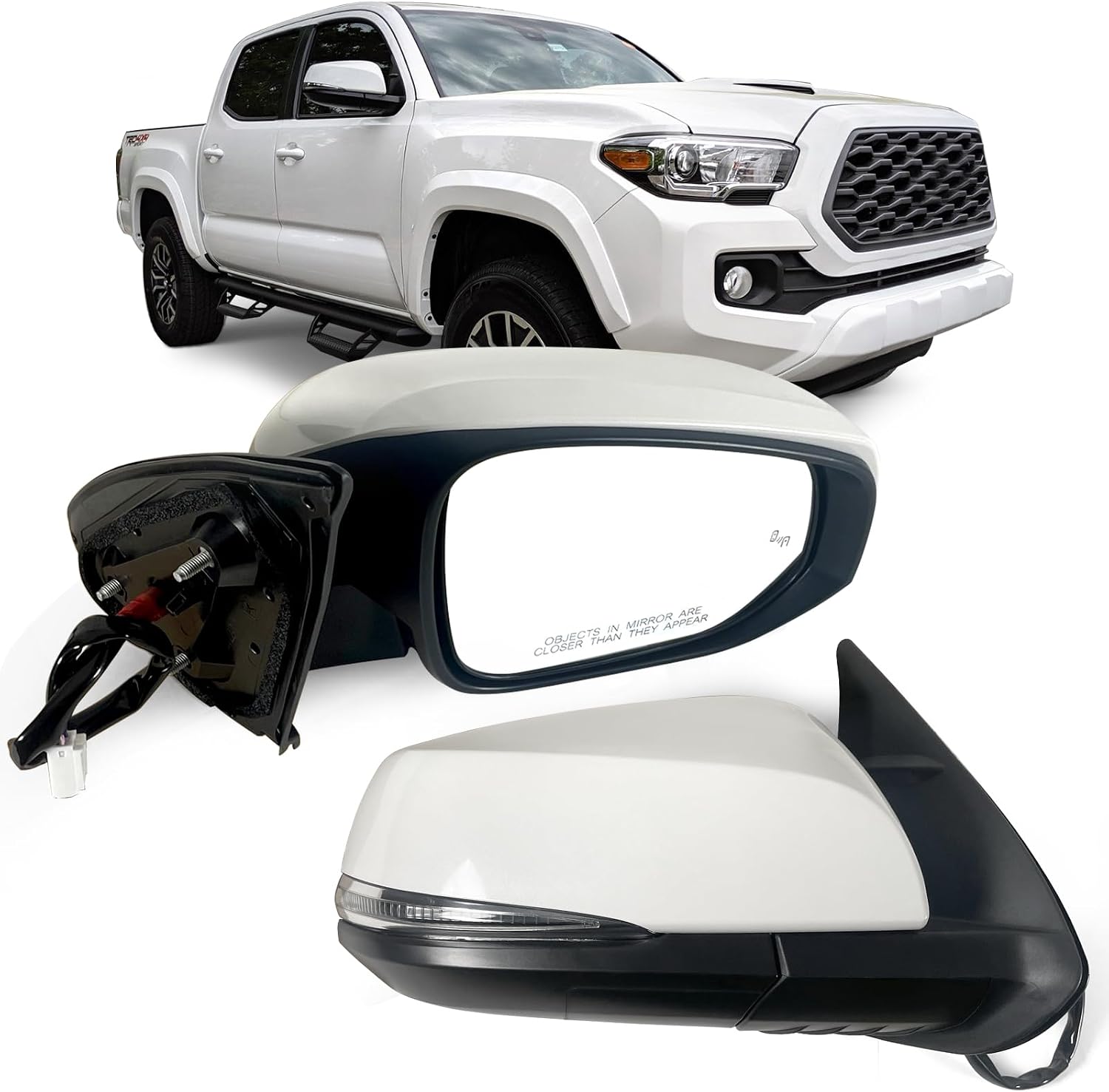 Lqito Right Passenger Side Mirror for 2016–2022 Toyota Tacoma with Power Glass Heated Turn Signal Blind Spot