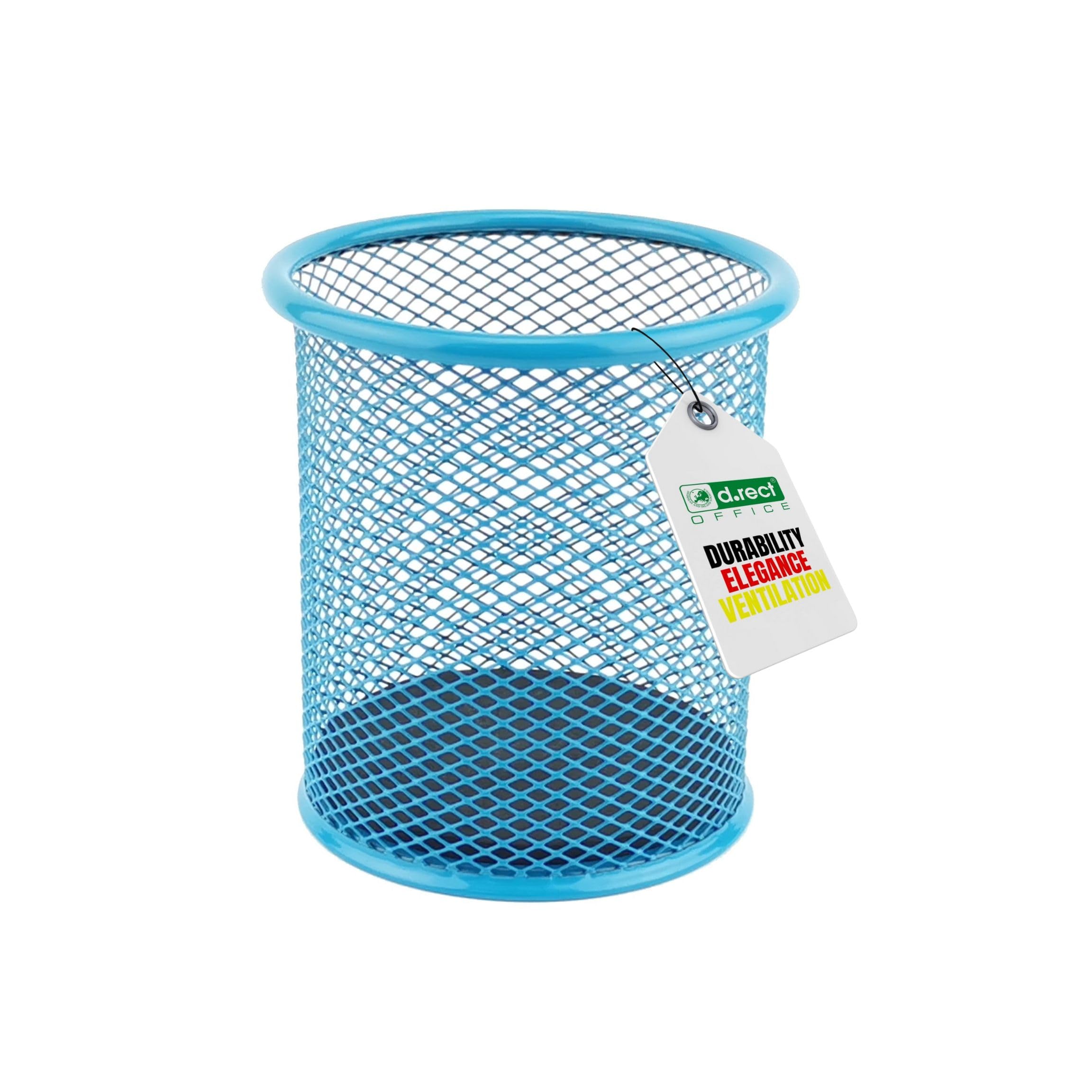 Leviatan Metal Pen Holder | Round Wire Metal Mesh | Multifunctional Cup for Ballpoint Pen | Diameter 91 mm | Light Blue