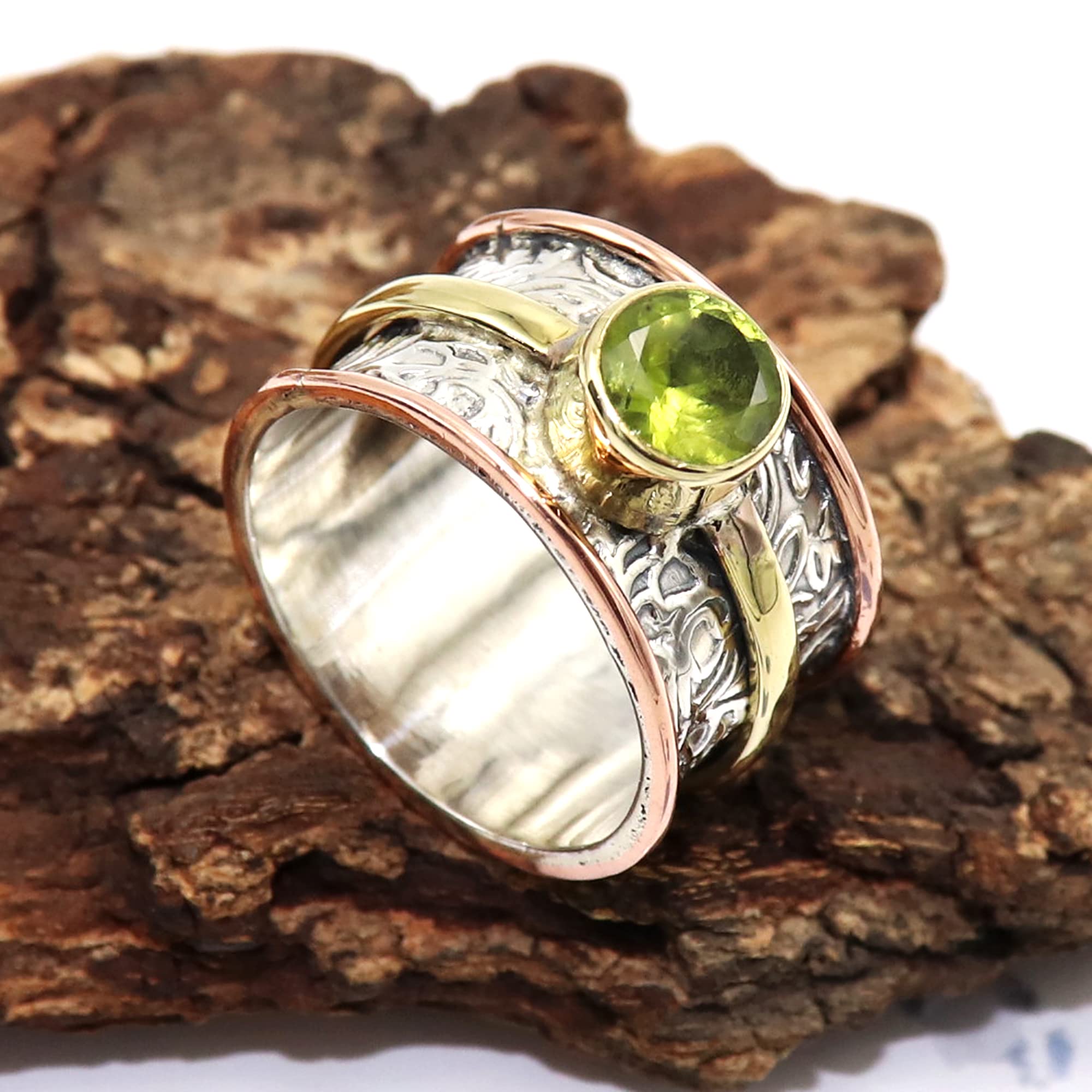 Anillo de meditación de plata de ley 925 con piedras preciosas, para hombre y mujer, anillo de meditación, artículo de regalo, joyería hecha a mano JSR-1116