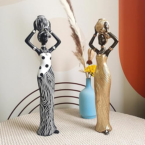 Miniatura 3 de Decoraciones de escultura africana, figuras de tarro africano, decoración del hogar, estatuas de figuras de arte de escritorio, manualidades