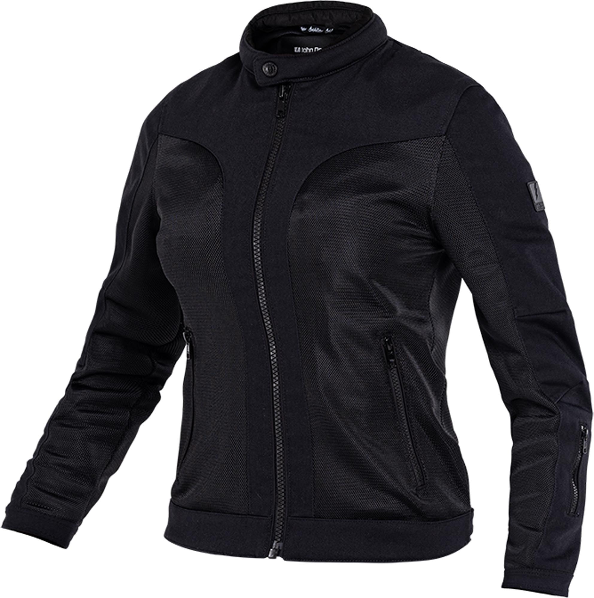 John Doe Aero Mesh Damska perforowana kurtka motocyklowa, czarny, M