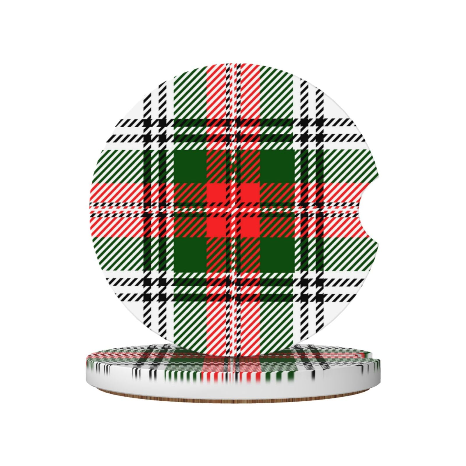 Clan Stewart Tartan Plaid The Arts, Car Cup Holder Coasters 2 Pack, Absorbent Ceramic Car Coasters with Non Slip Cork Base