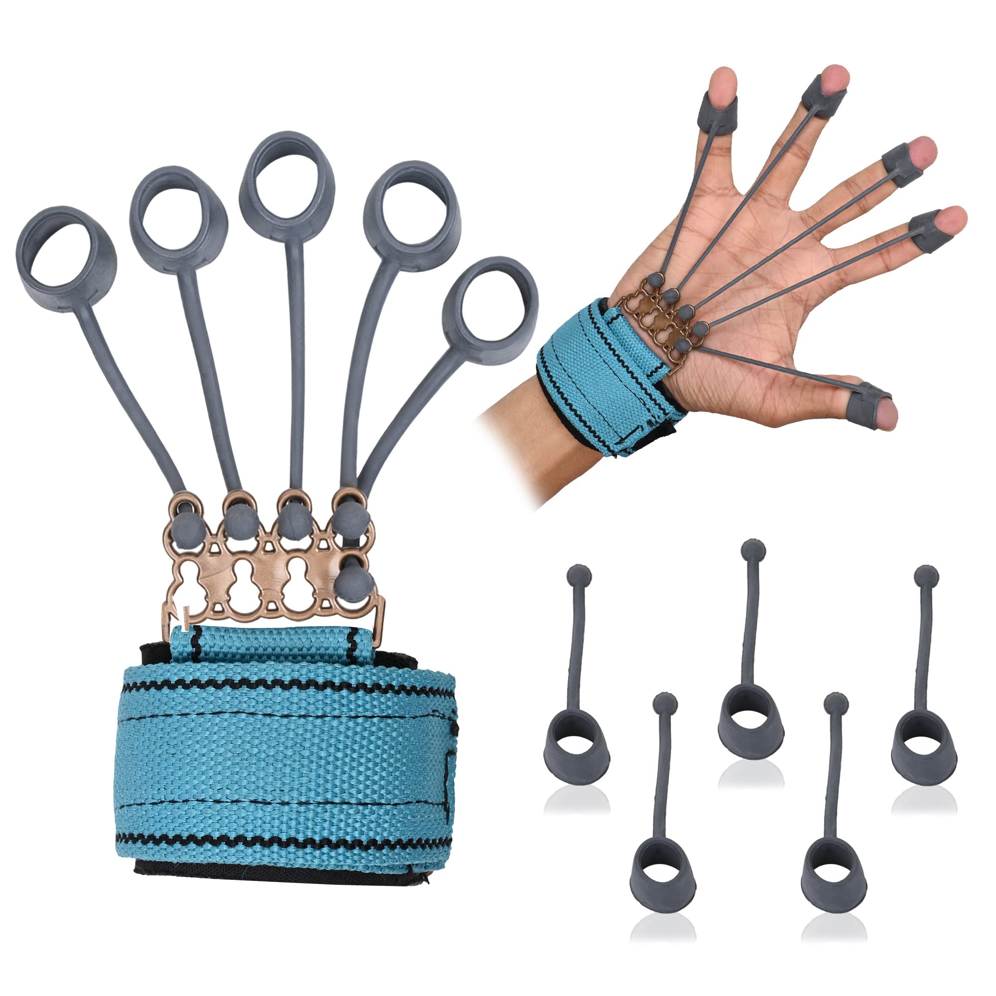 ODDISH Tummy Trimmer with New Finger Grip Strengthener Combo Pack- Adjustable Hand Exerciser and Finger Stretcher for Hand Therapy, Rock Climbing (BLUE) (B0CF4876KX) Amazon Price History, Amazon Price Tracker