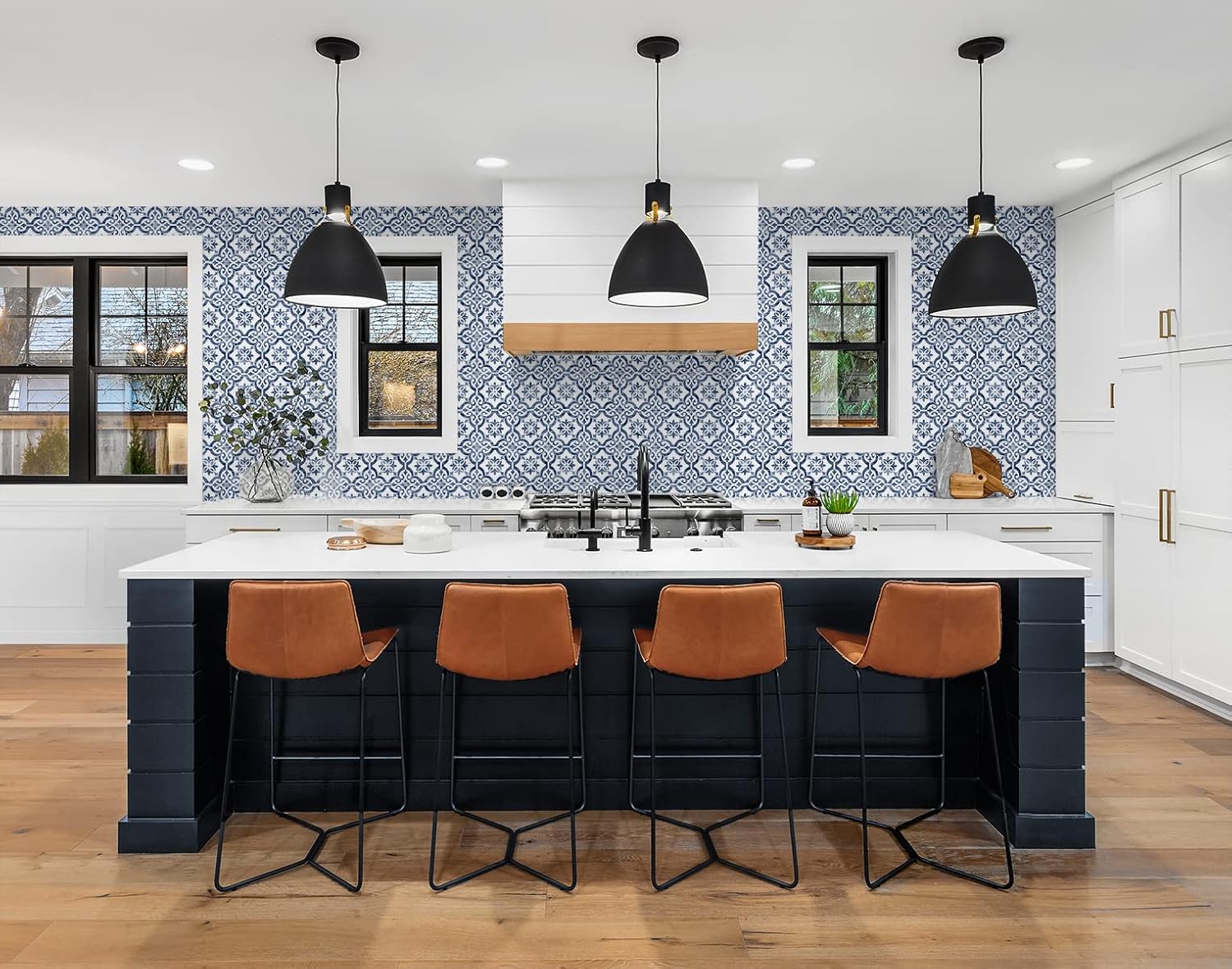 Lillian August Luxe Haven Porto Tile Peel and Stick Wallpaper (Riviera Blue)