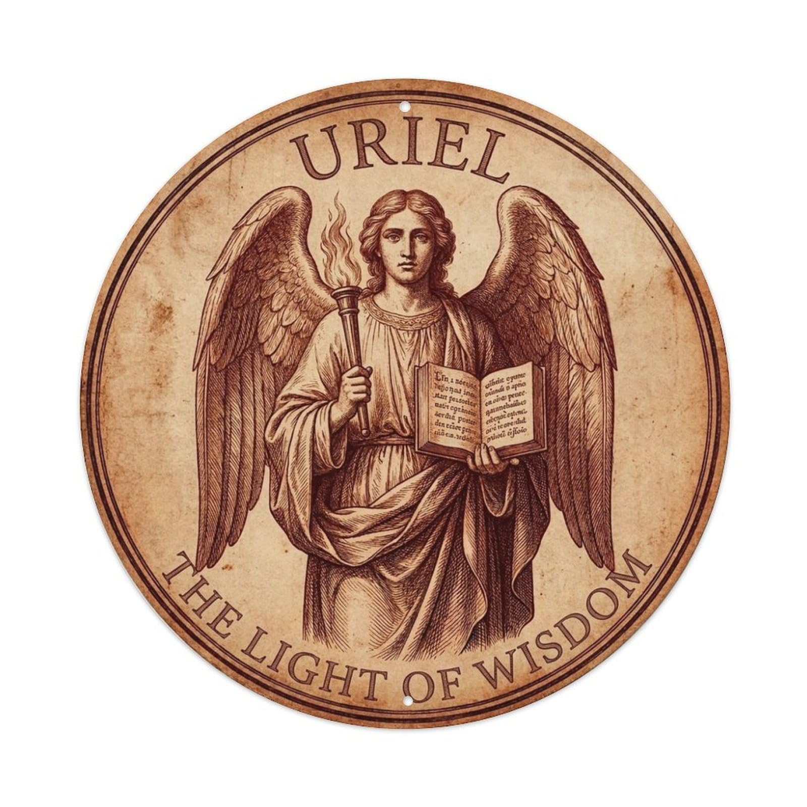 Archangel Uriel Flame Guardian The Light of Wisdom Metal Tin Sign