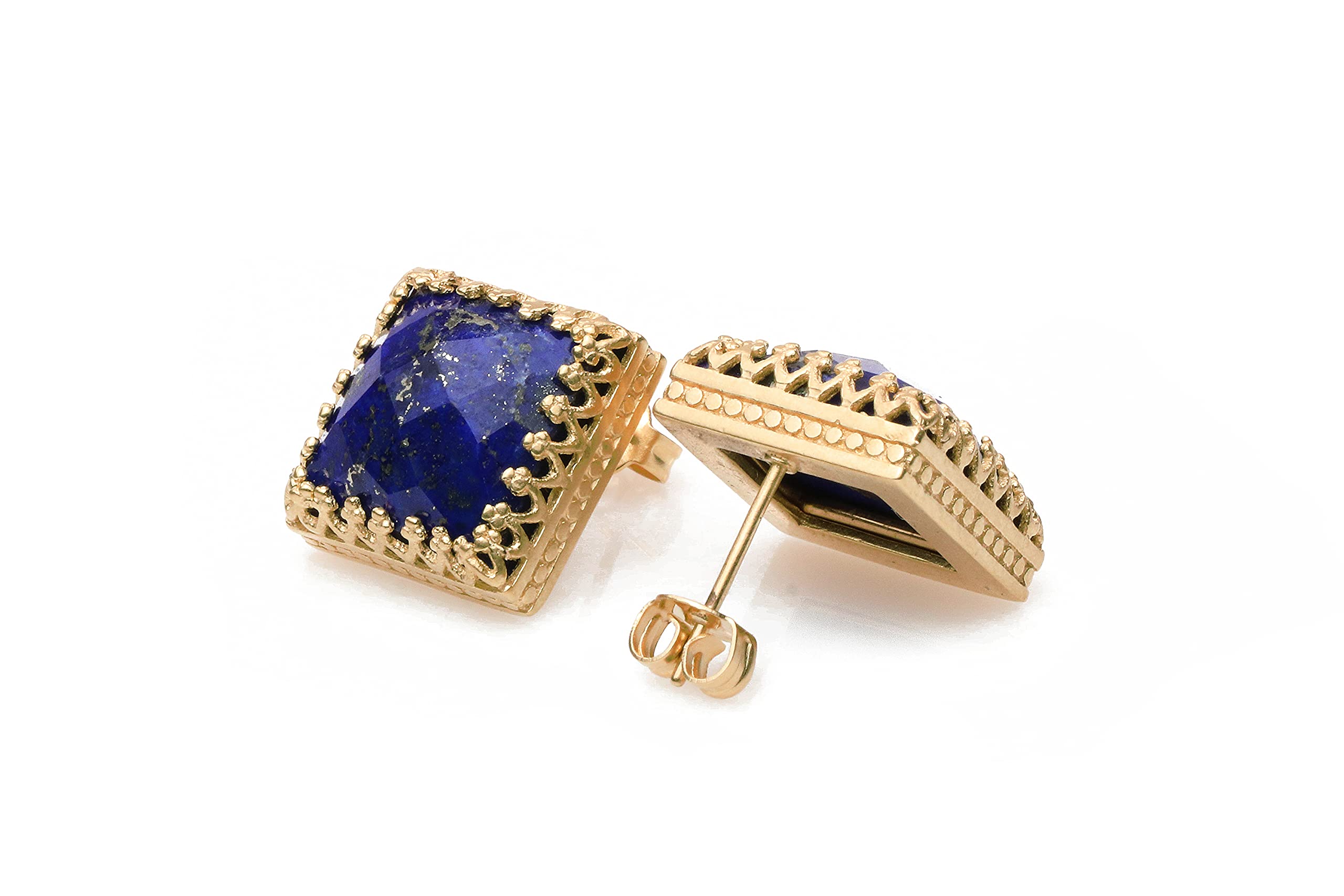 14k Oro Pendientes con Piedra de la Luna - Facetado Pendientes de Piedra de Nacimiento de Junio, Pendientes Boho para Mujeres, Pendientes Formales para Ocasiones - con Caja de Regalo