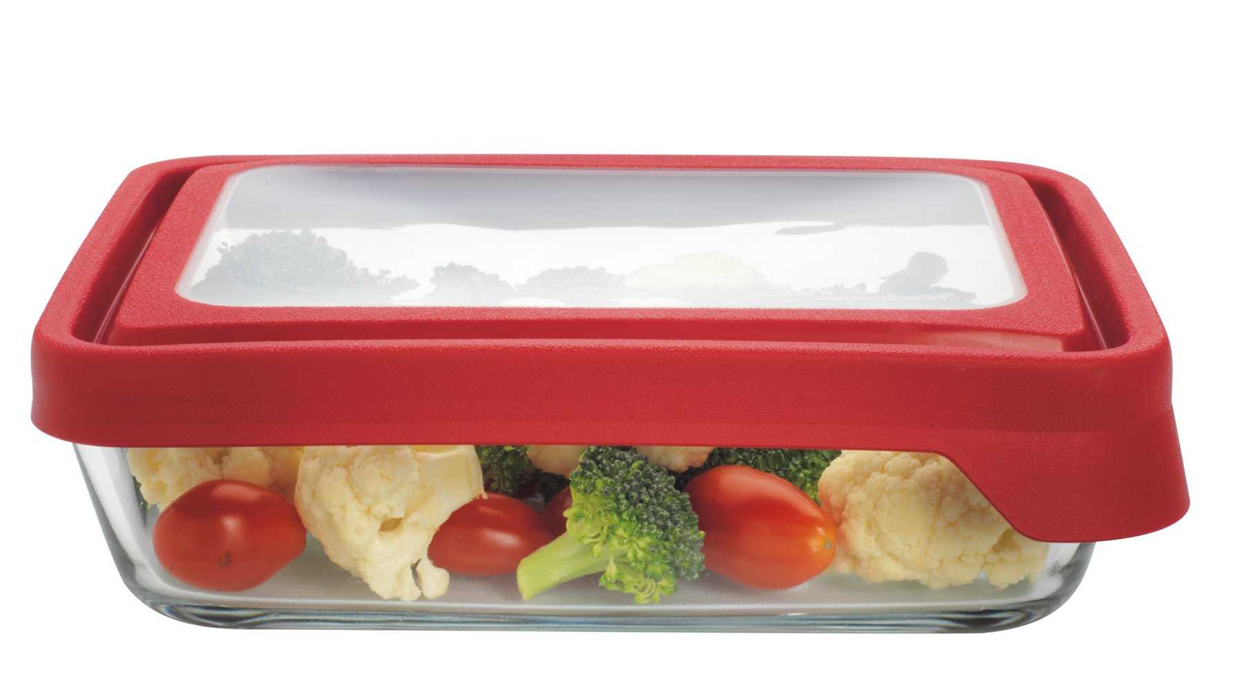 Anchor Hocking TrueSeal Glass Food Storage Container with Lid, Cherry, 6 Cup - 91849AMZ