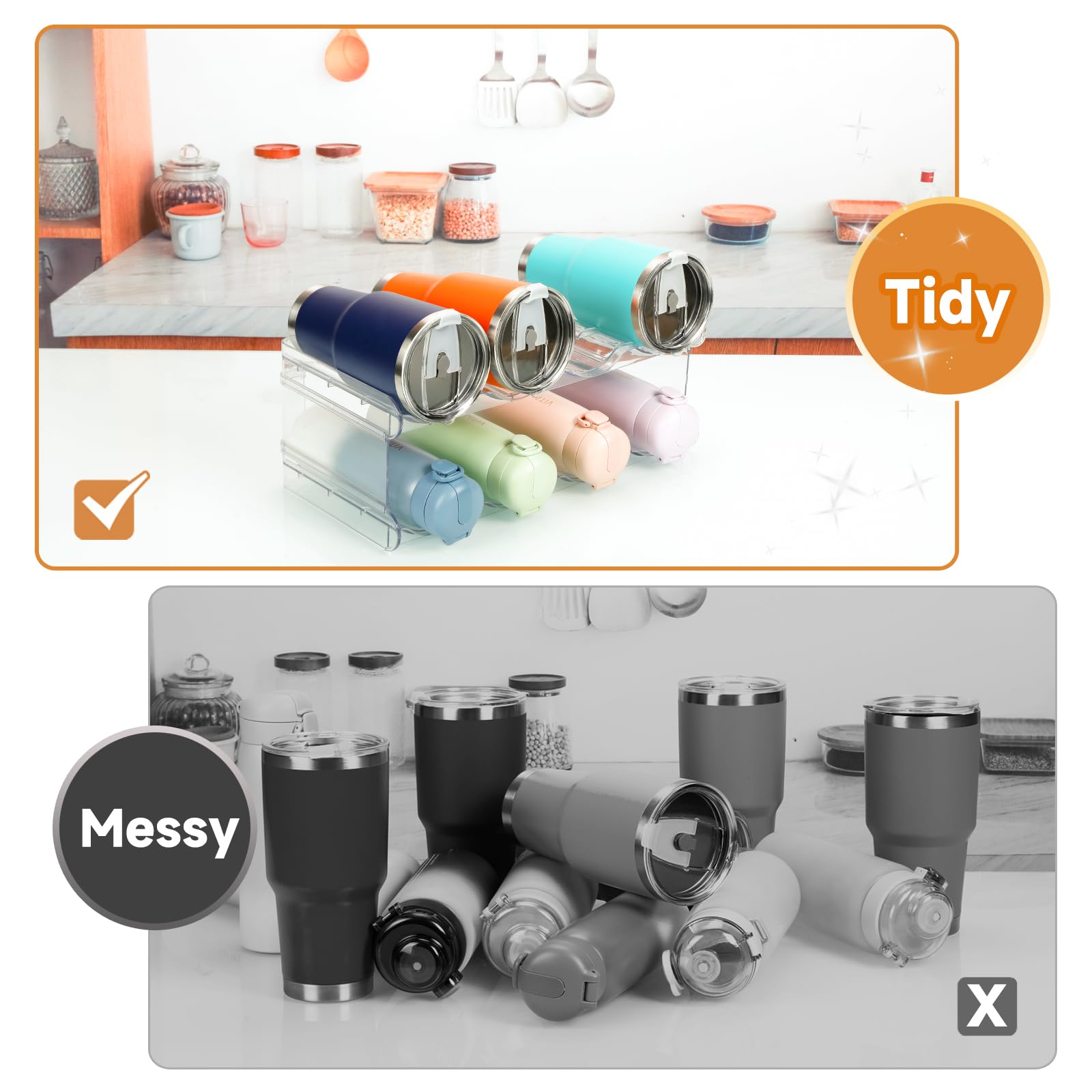 Snapklik.com : Stackable Water Bottle Organizer, SPOSPO Large ...