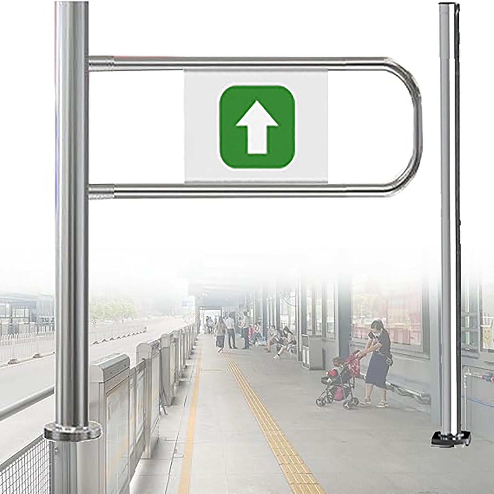 Porta di sicurezza a 1 via, barriera metallica con apertura a 90° per il controllo della folla in supermercati, biblioteche e negozi panoramici