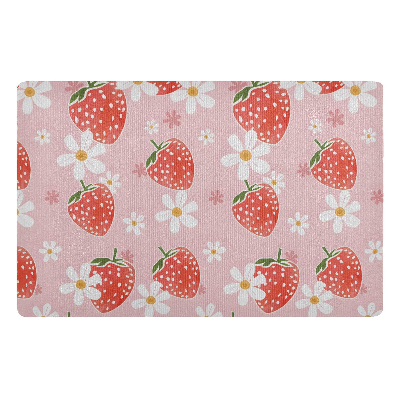 Paillasson d'intérieur fraises marguerites pour votre entrée