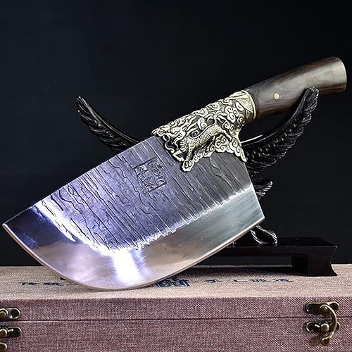 Cuchillo de carnicero, cuchillo de carne, 8.5 pulgadas China Longquan forjado a mano gran cuchillo de corte de huesos cuchillo de corte de huesos
