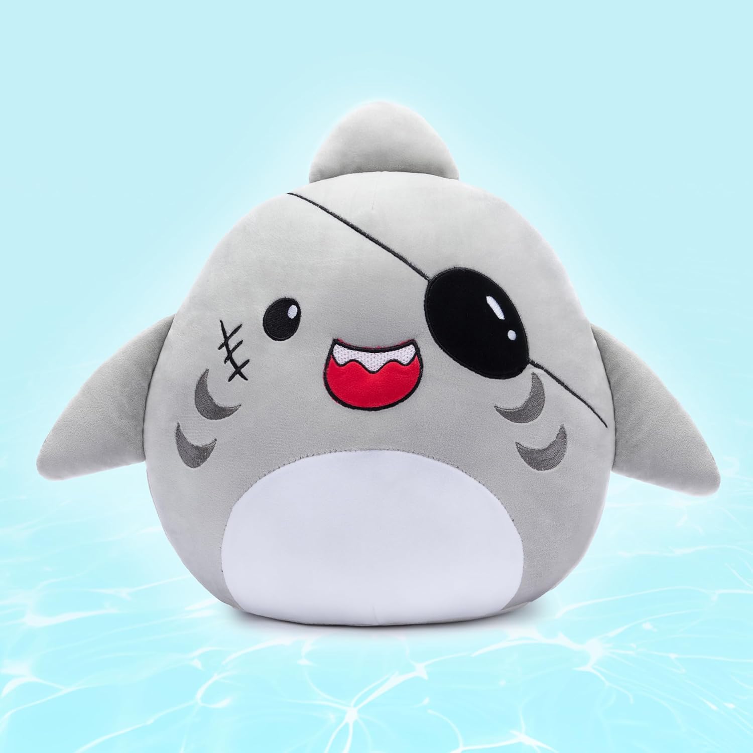 Large Shark Plush Pillow Stuffed Animal Toy,Big Size Cute Soft Toys 15.5" Fat Kawaii Hugging Pillows Cuddle Plushie,Gift for Kids Girls Boys - Image 7