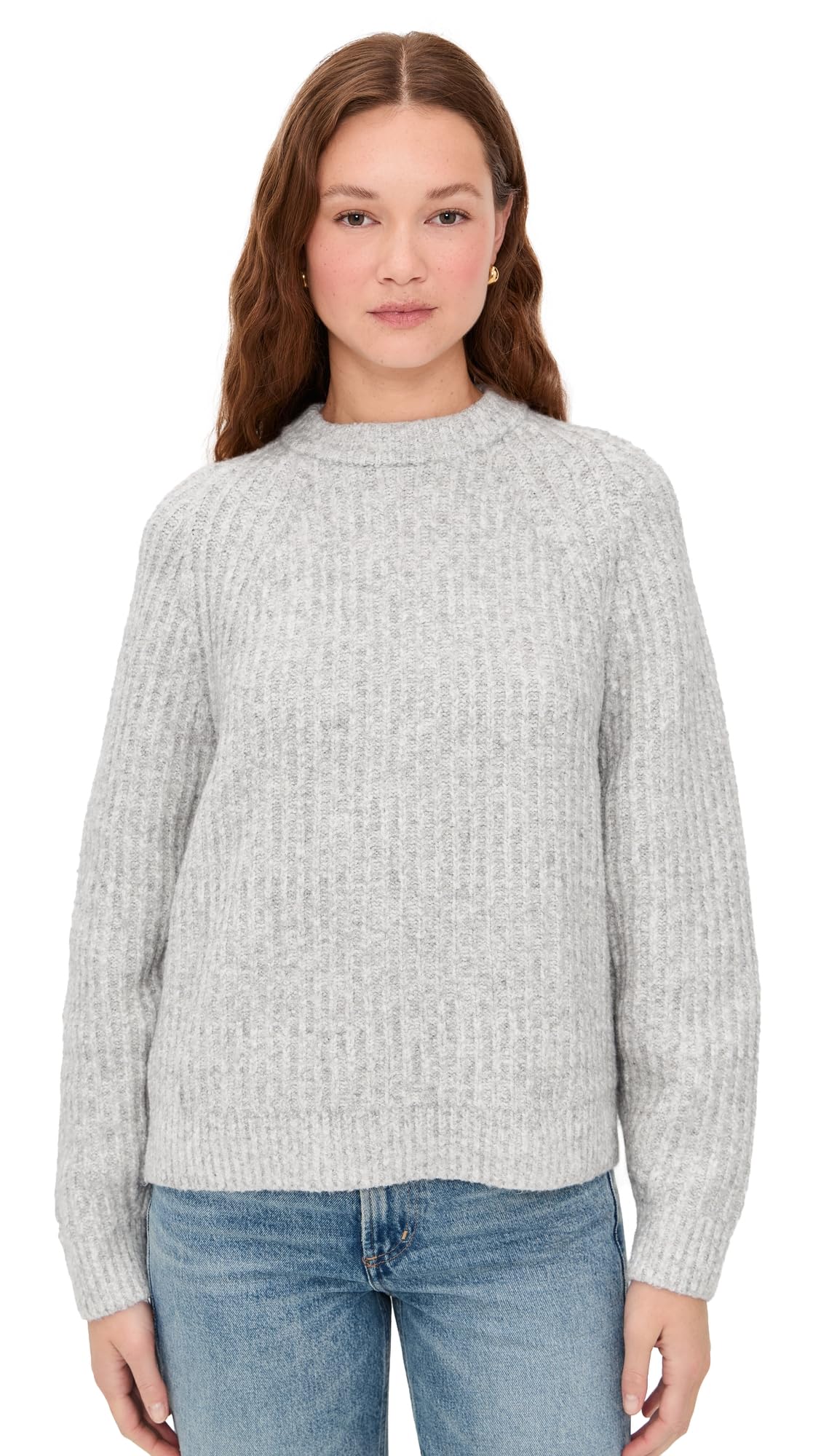 Madewell Womens Ribbed Cotton-Blend Sweater