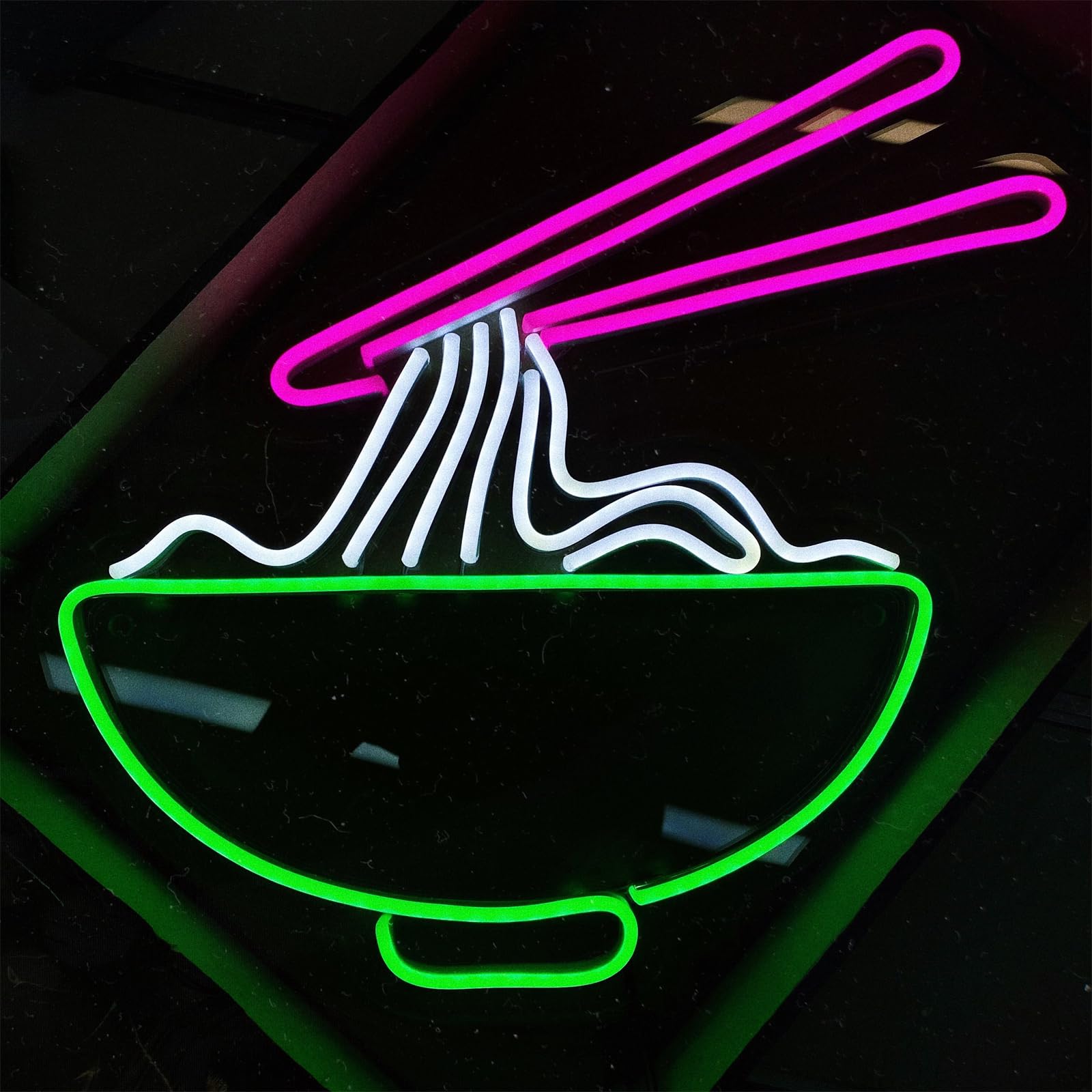 FINOTI Ramen Led Neon Lights for Wall Decor Noodle Light Up Signs for Restaurant Home Bar Kitchen Cafe Japanese Noodle Shop Decorations USB With Switch,H
