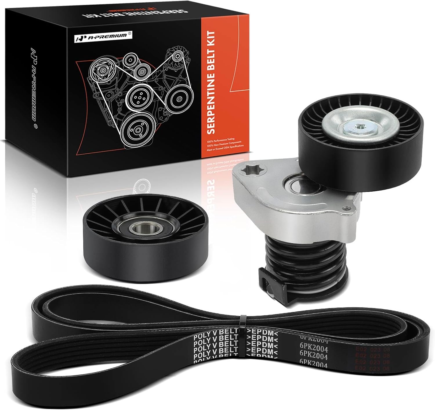 A-Premium Engine Serpentine Belt Drive Kit Compatible with Mercedes-Benz Cars - W203 Series C230 2003 2004 2005-1.8L