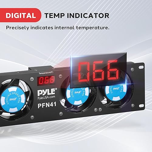 Miniatura 5 de Pyle Ventiladores de refrigeración para equipos de montaje en rack de 19 pulgadas, potencia de 110 V60 Hz, 4 ventiladores Cooler Master de 3.150 in,