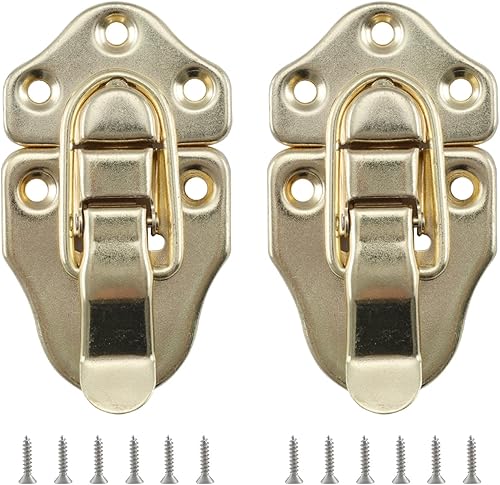 Miniatura 1 de HOME MASTER HARDWARE Paquete de 2 cierres de pico de pato con tornillos para caja de joyería, caja ordinaria, caja de madera, decoración de muebles,