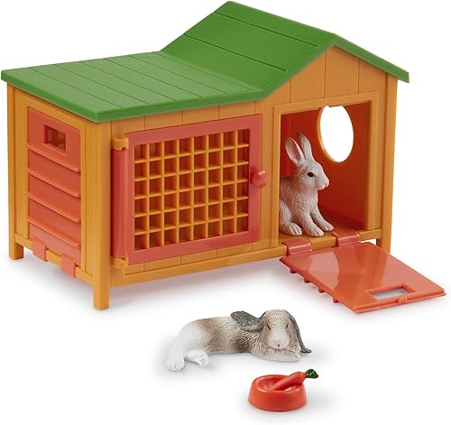 Terra by Battat Conejera de conejitos - Juego de figuras de animales de conejo para niños de 3 años en adelante 5 unidades