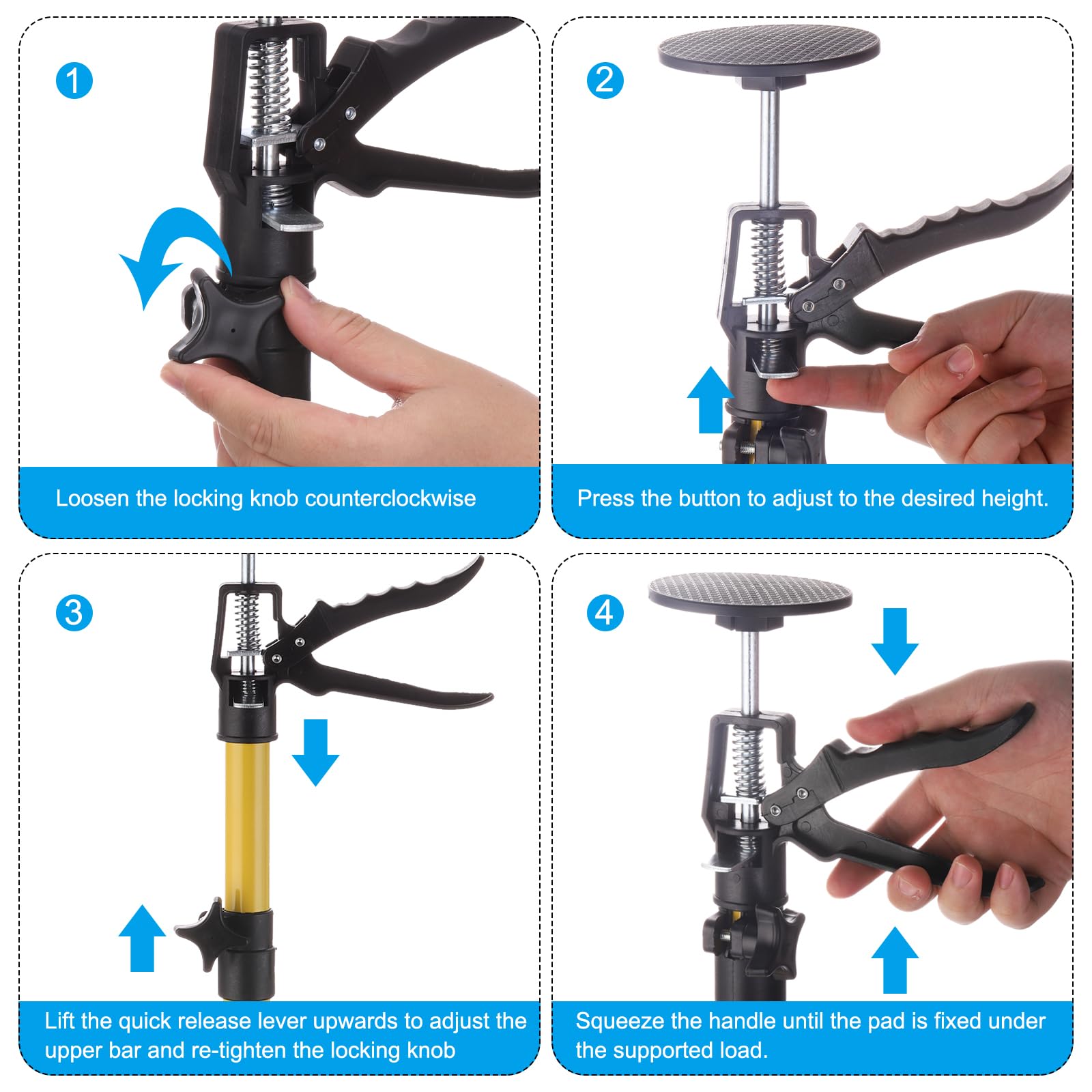 Cabinet Lift Jack PATIKIL Telescopic Cabinet Jack Support Pole - 45.3 To 114.2 Inch 3rd Hand Support Rod, 220lbs Capacity Cabinet Jacks For Installing Cabinets - View #7