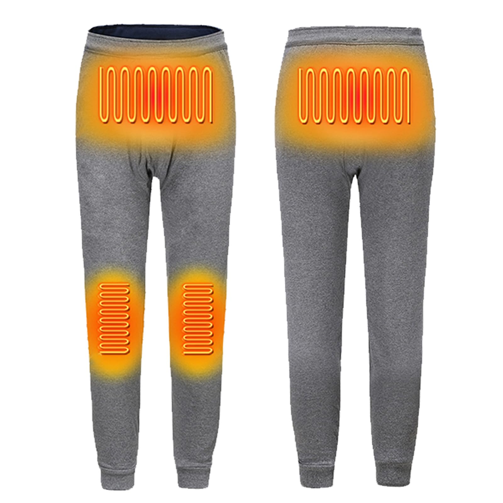 Uomo Elettrico Riscaldato Pantaloni Morbido Pile Foderato Lungo Johns, Doppio Lato Reversibile Leggings Intimo Termico Inferiore