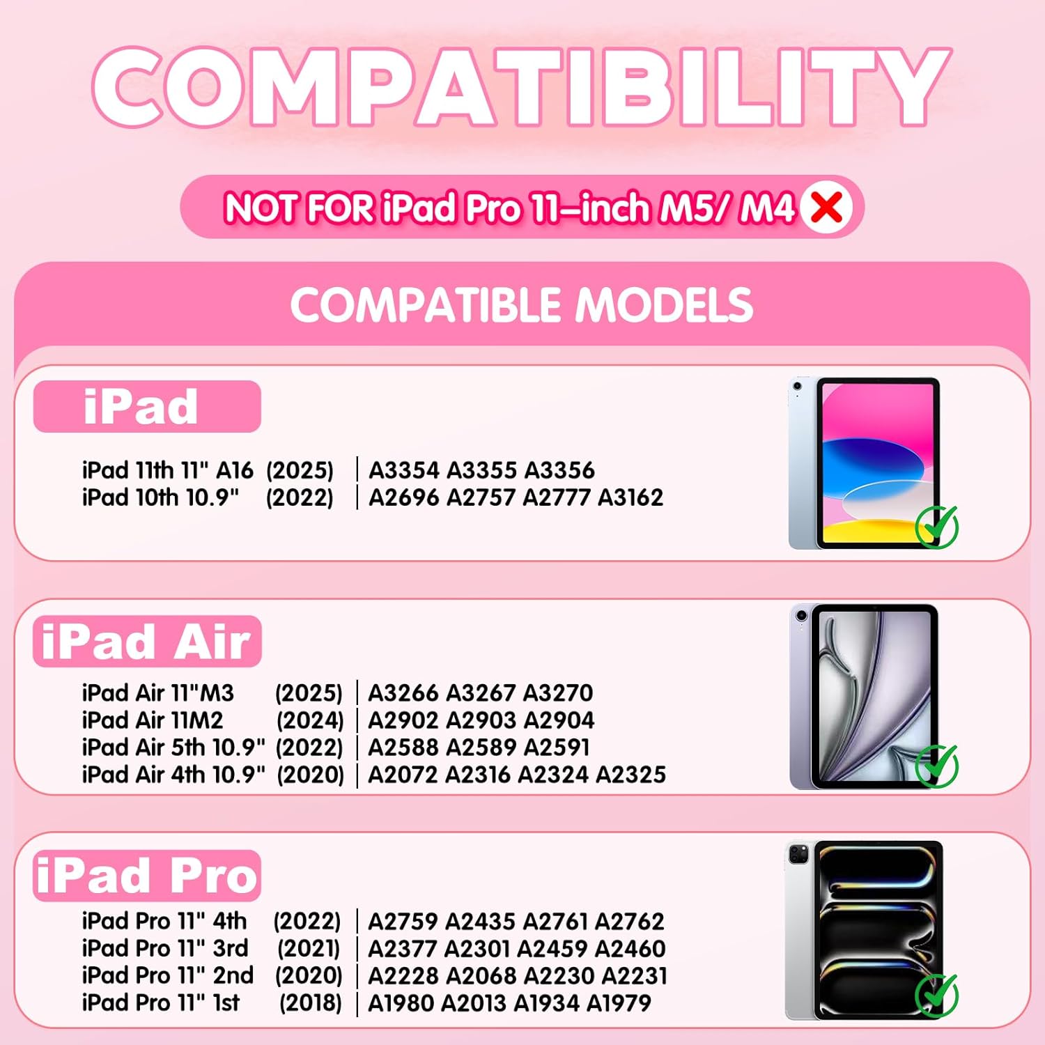 Keyboard Case for 2026 iPad Air 11-inch M4/M3/M2 & iPad Air 5th/4th Gen & iPad Pro 11 inch (4th/3rd/2nd/1st, 2022-2018) with Multi Trackpad, 360 Swivel & Rainbow Backlit (Rose Gold)