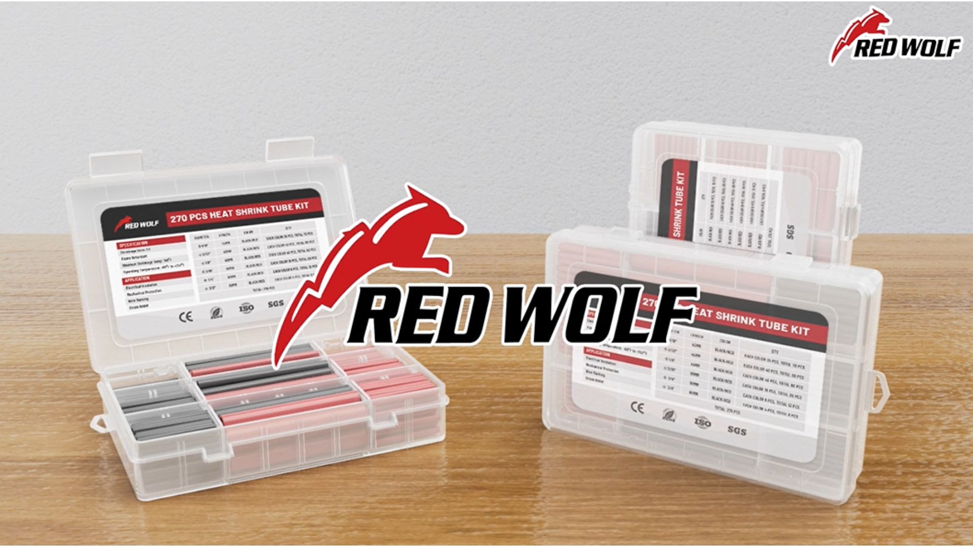 RED WOLF Schrumpfschlauch Set 320 Stück – 3:1 Doppelwandig Mit Kleber, Wasserdicht Für Kabelreparaturen & Isolierung, In Praktischer Box