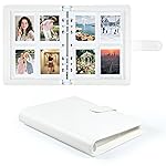 2x3 Photo Album, Refillable PU Leather A5 Photo Binder with Adjustable Pages, 200 Pockets for Fujifilm Instax Mini 12 11 9 40 99 90 8 7 Evo LiPlay, Polaroid Snap PIC-300 Z2300 Instant Cameras (White)