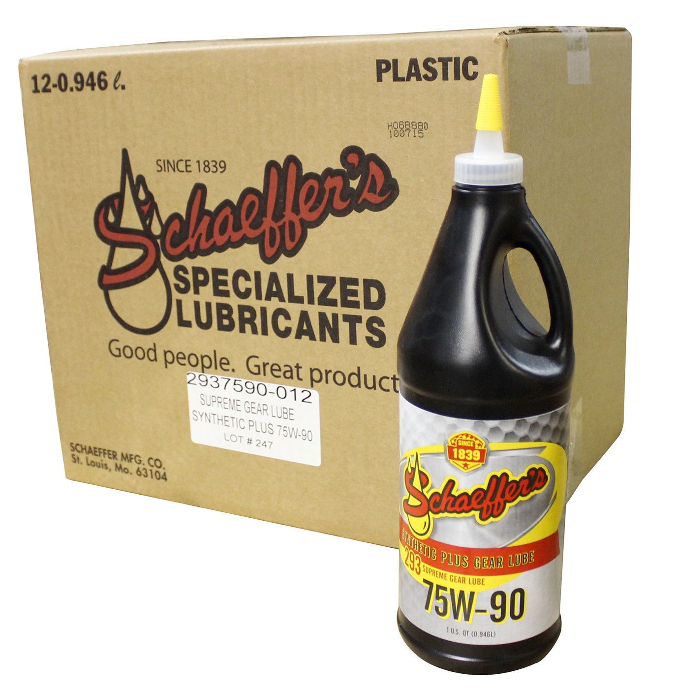 Schaeffer Manufacturing Co. 02937590-012 Supreme Gear Lube SAE 75W-90, 1-Quart Bottle (Pack of 12)
