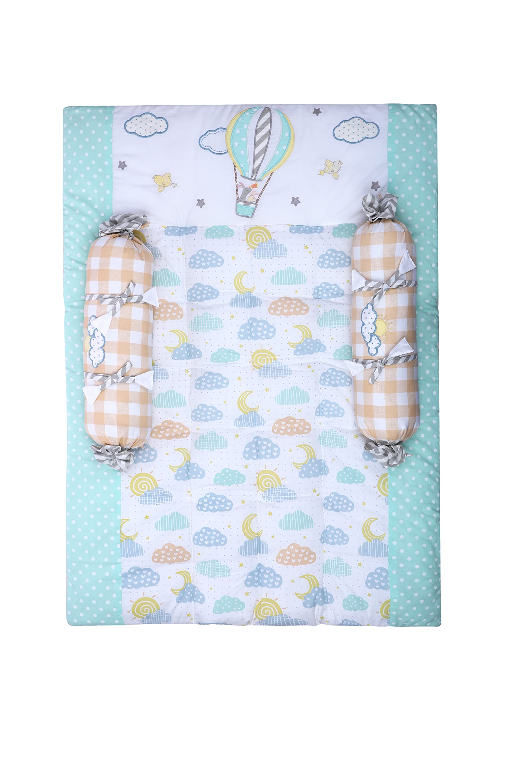 abracadabra Cotton Bedding Set (3 Pieces, 0-2 Years, 88 cm x 60 cm, Lost in Clouds, Orange)