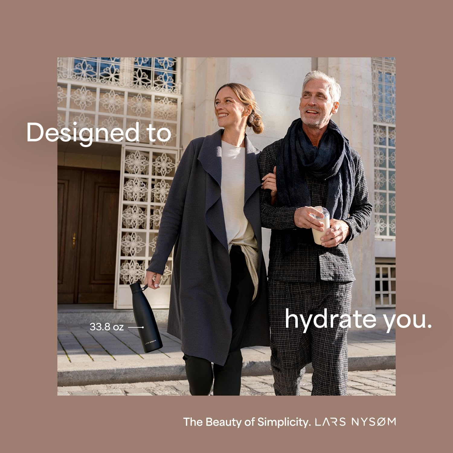 LARS NYSØM Stainless Steel Insulated Water Bottle 25oz 34oz | Insulated Thermo Flask for Hot and Cold Beverages | Leakproof Drinking Bottle (Pine Green, 25.4oz) - Image 3