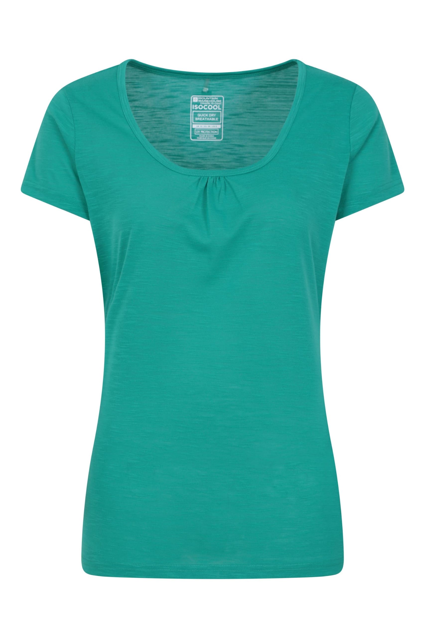 Mountain Warehouse Women's Teal 'Agra' Isocool Short Sleeve Soft Casual Lightweight Breathable T-Shirt In | Size: 18