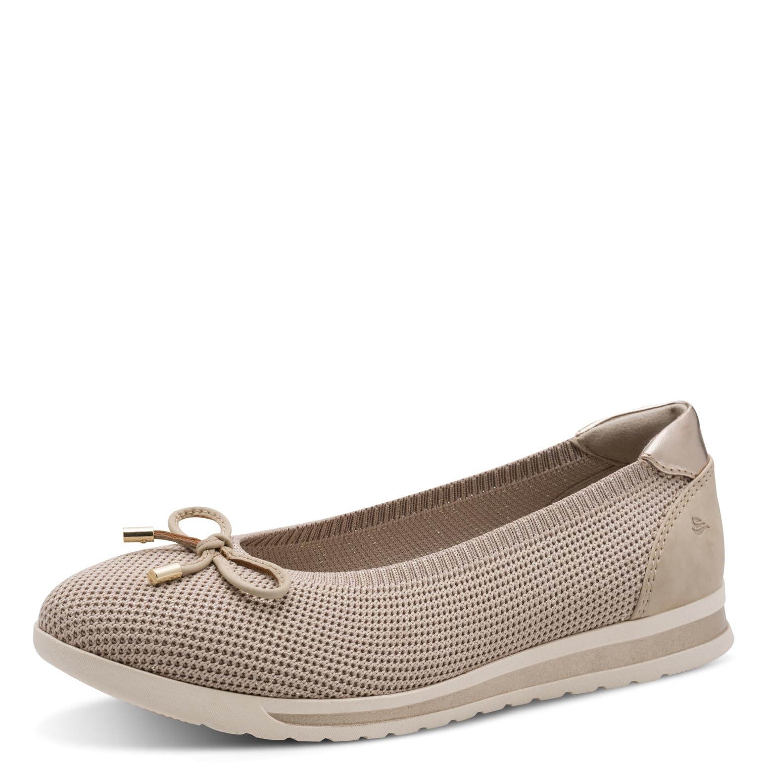 Jana Women's Vegan Ballerina 8-22170-46 Ballet Flats, Beige/Gold, 37 EU