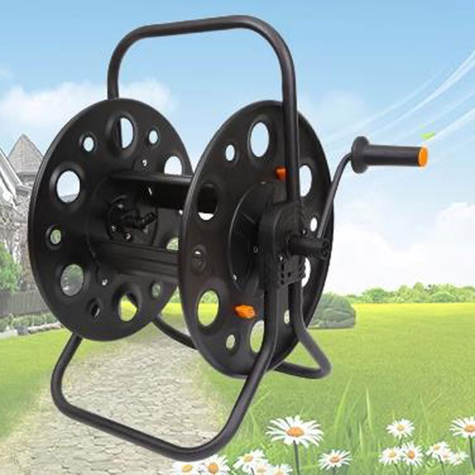Carrete de manguera de jardín, carrito de manguera multiusos para exteriores, organizador portátil de manguera de jardín para patio, patio trasero, garaje