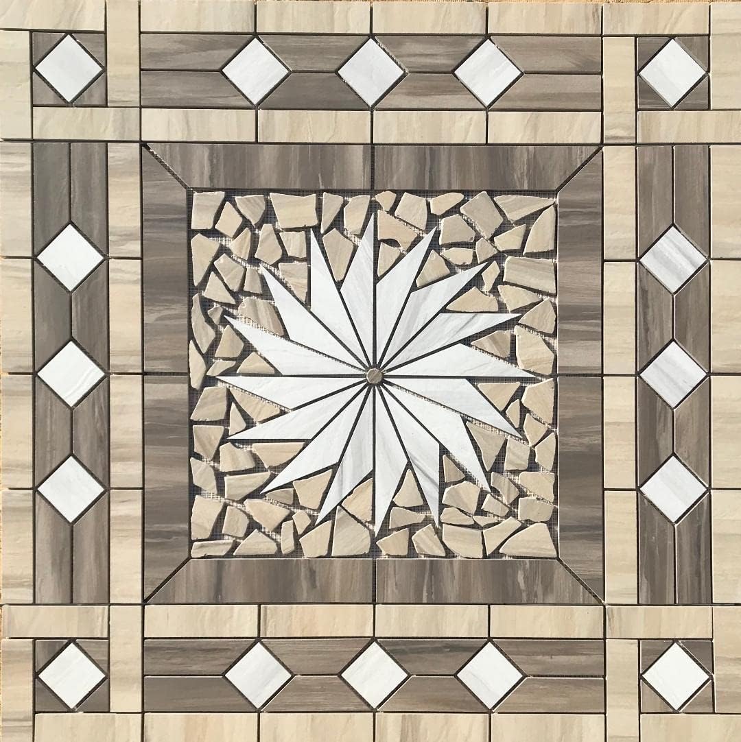 36" x 36" Floor Tile Medallion Mosaic Happy Floors Paint Stone Tile Series