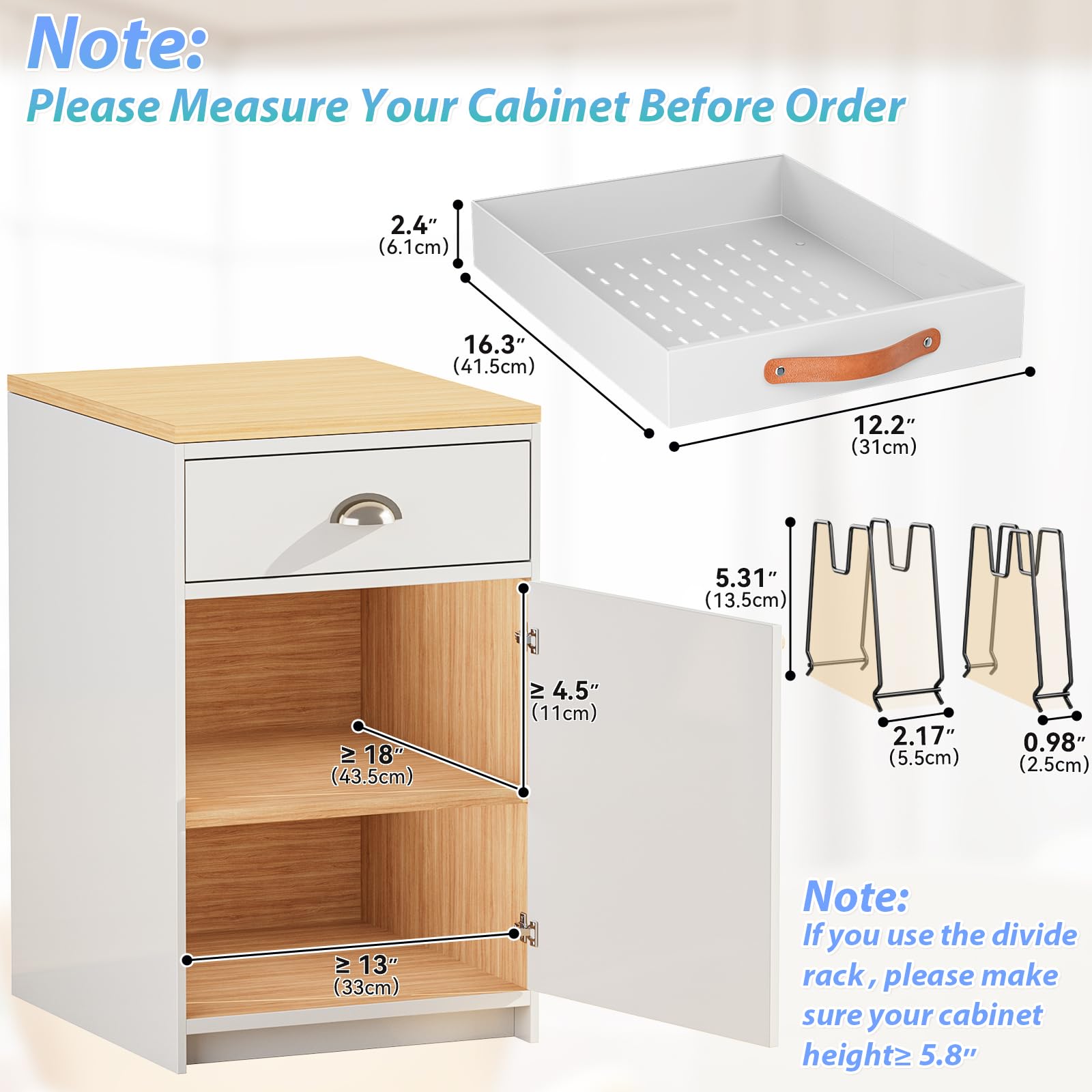 OVICAR Organizer Estraibile Per Armadietti – Cassetto Adesivo Scorrevole 35,1x41,4 Cm Con Divisori, Per Cucina E Bagno, Nero