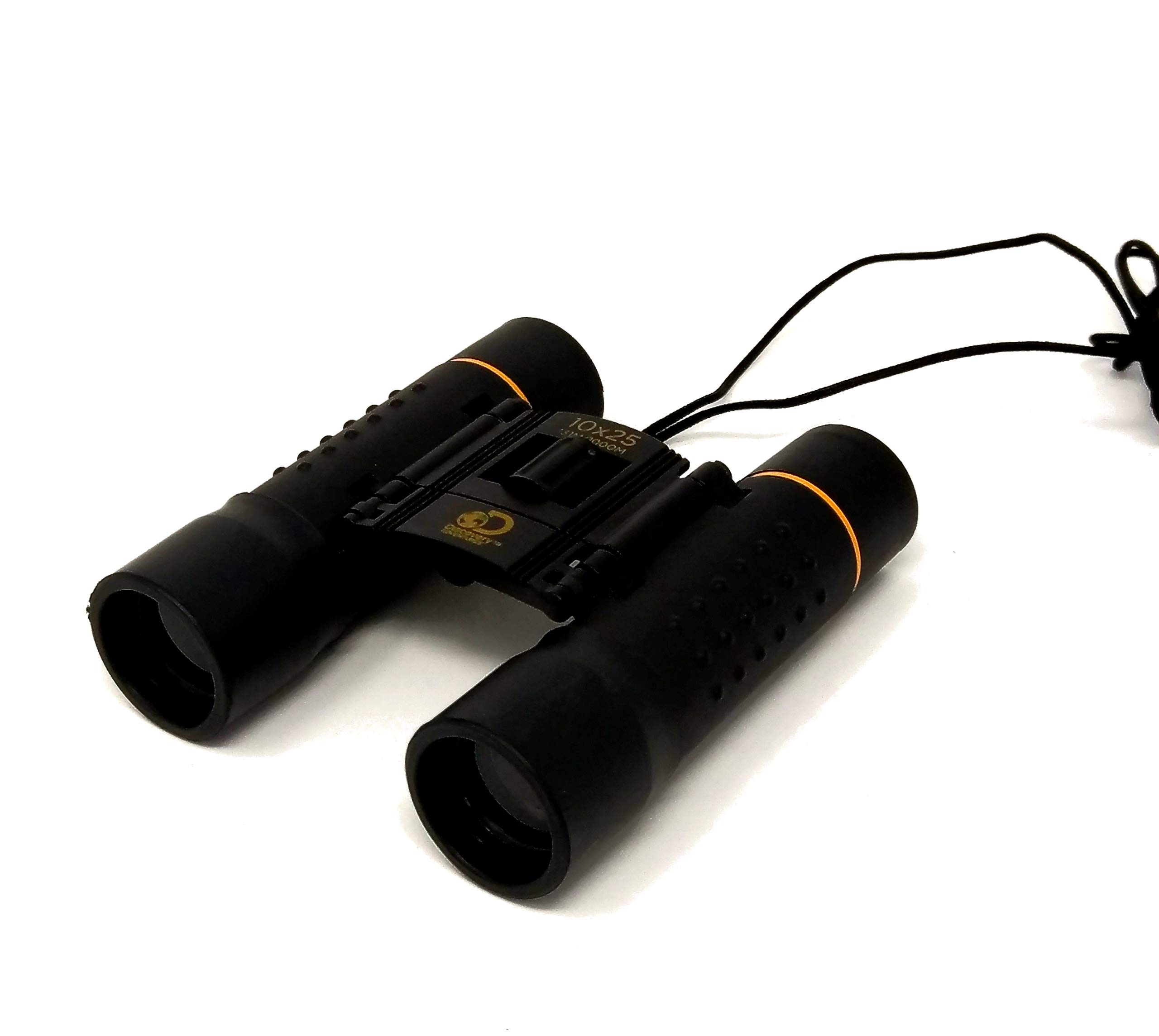 Binocular 10 x 25 mm Compact Binoculars with Pouch, Folding Binocular Telescope with Waterproof for kids/adults/outdoor birding/travelling/sightseeing/hunting/bird watching by Discovery Adventures