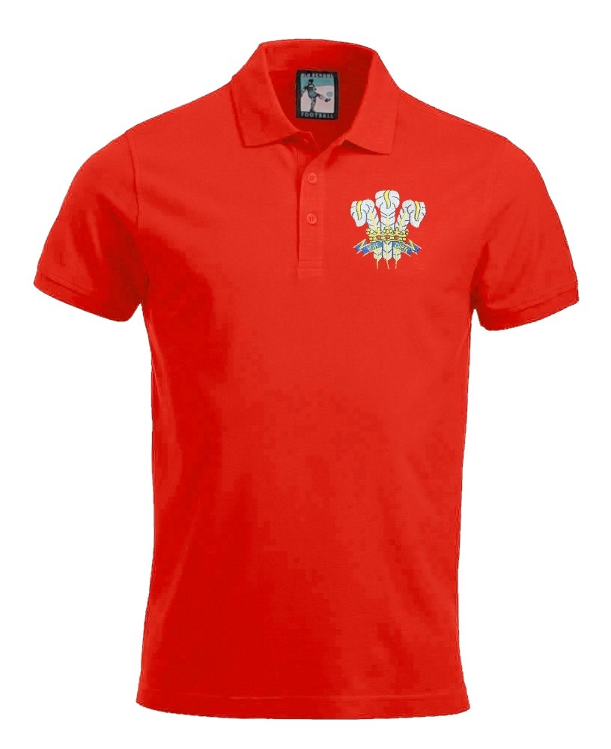 Old School Football Wales 1970s Retro Rugby Polo Embroidered Logo — image 1