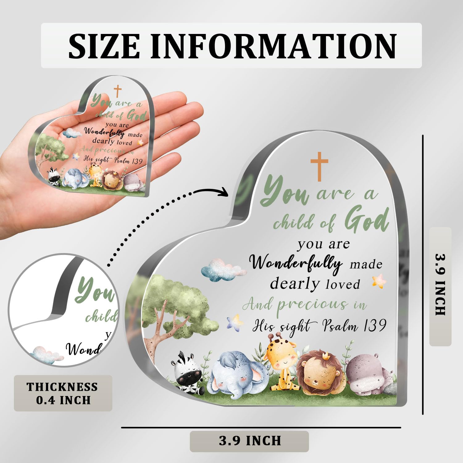 Christian Baptism Gifts for Girls Boys Newborn, Inspirational Godchild Decor for Home, Religious Christening Confirmation Catholic Sign Decorations for Granddaughter Grandson