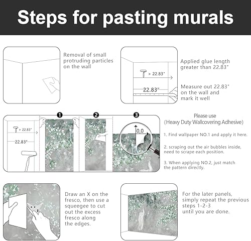 Miniatura 5 de Papel tapiz de tela de pavo real botánico de hoja verde, papel tapiz para sala de estar, dormitorio, baño, planta gris, mural de pared grande, 137 x