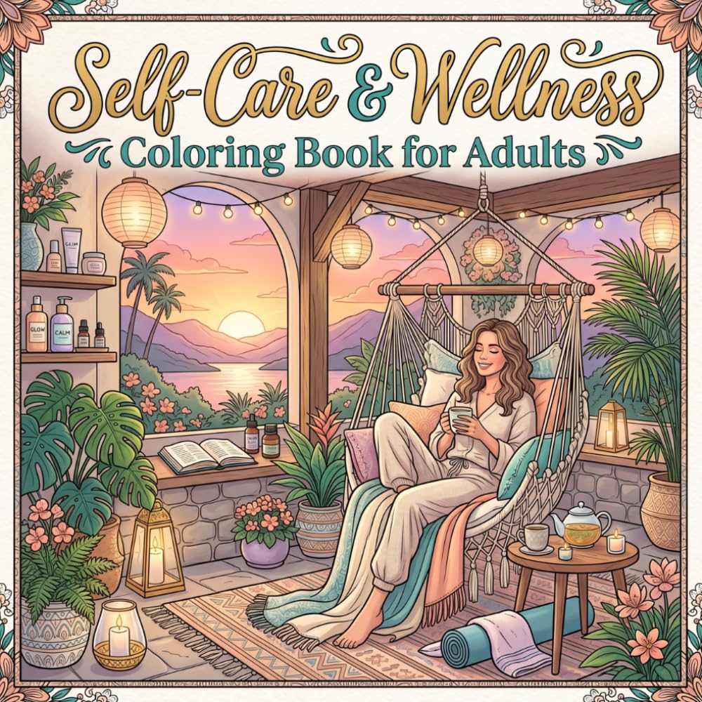 Self-Care & Wellness Coloring Book for Adults