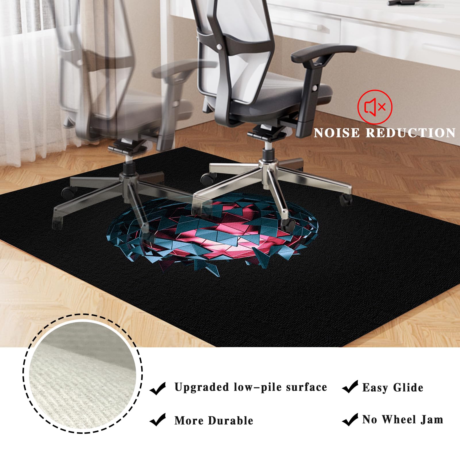 Tapis Protège-sol Pour Chaise De Bureau - 90 X 120 Cm - Antidérapant, Facile à Nettoyer - Pour Parquet, Carrelage, Moquette