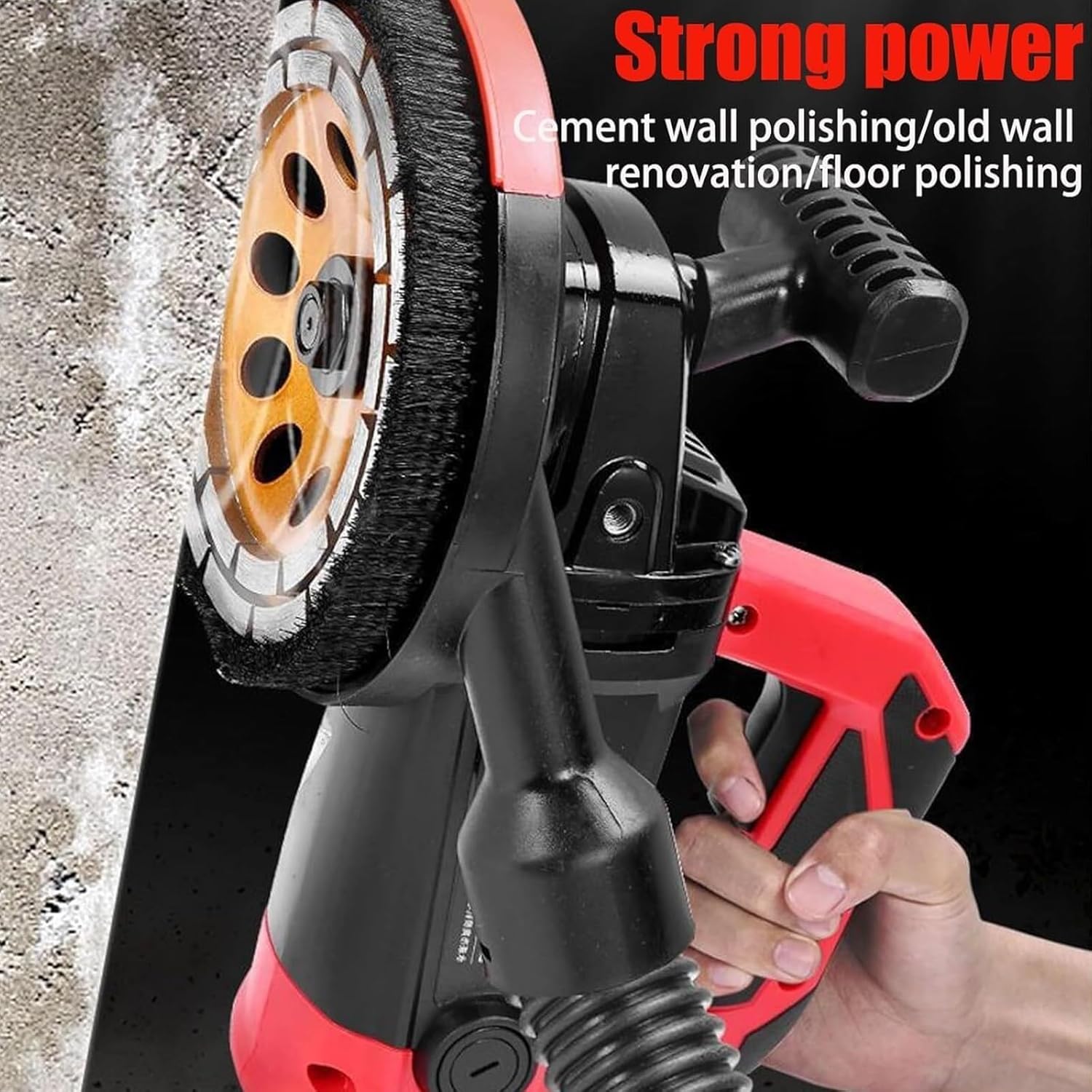 Multifunctional Concrete Grinding Machine, Electric Wall Planer with Storage Box, 6 Speed Adjustment, 5.9inch Grinding Disc