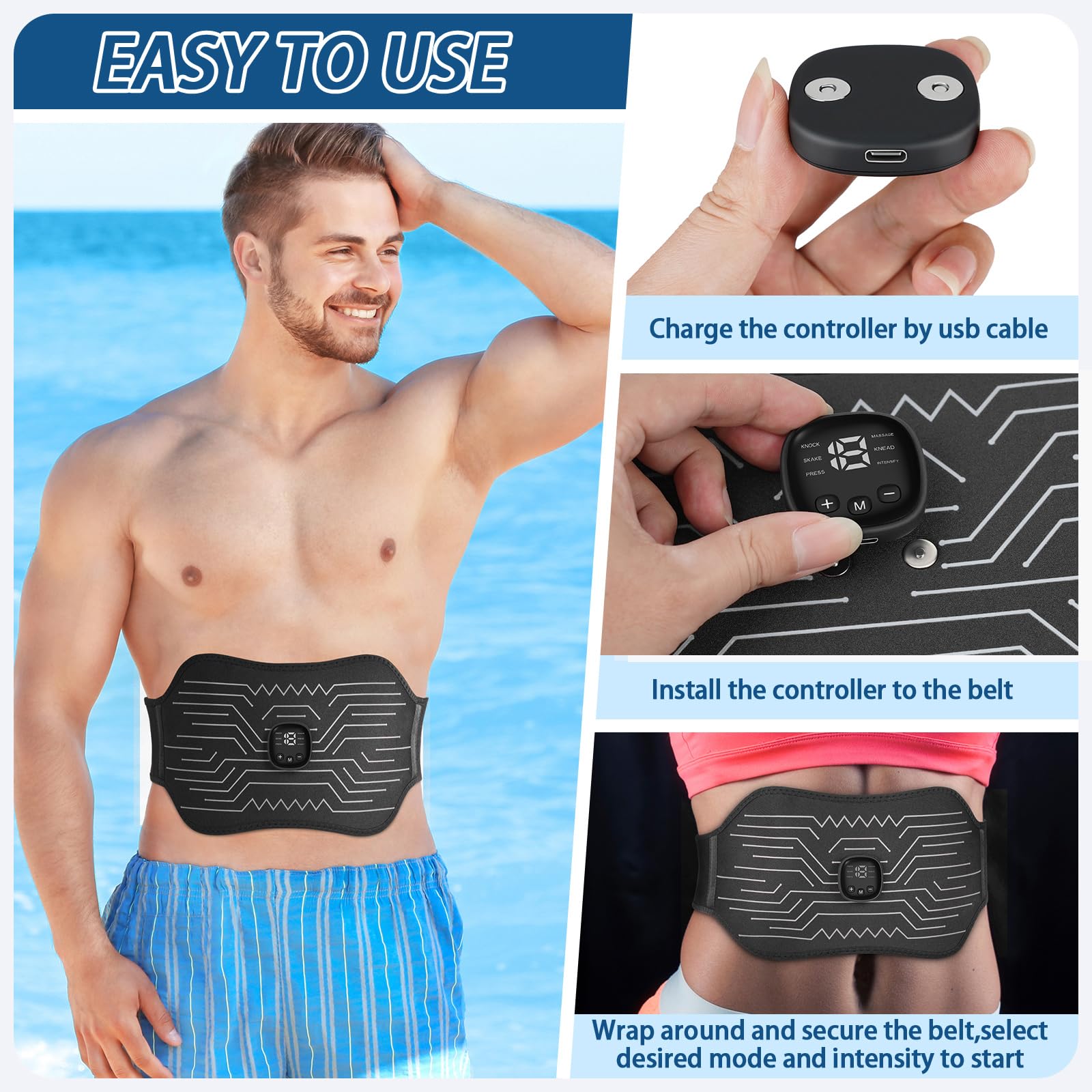 FDA Cleared, Abs Stimulator Muscle Toner (White) — Amazon image 2