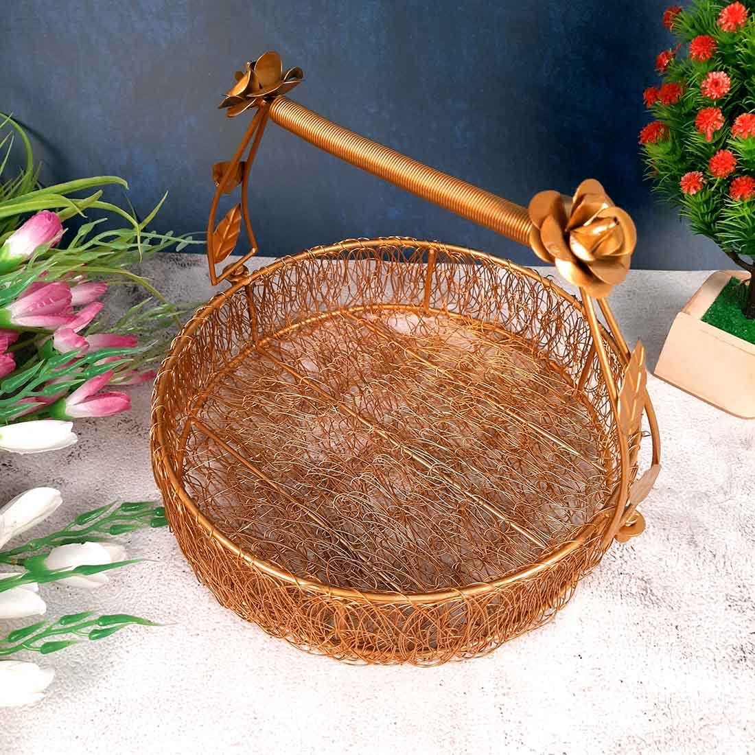 Golden Iron Basket - Decorative & Gift Basket -6