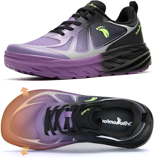 Women's Orthopedic Diabetic Wide Running Shoes: Comfortable Casual Arch Support Plantar Fasciitis Sports Sneakers, High Arch Orthotic Work Tennis Walking Shoes for Foot and Heel Pain Relief