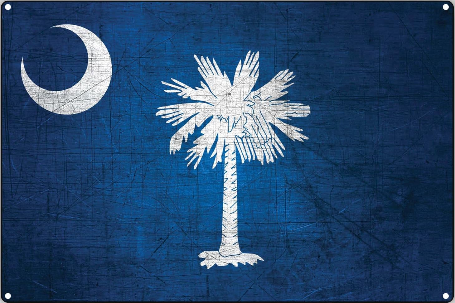 South Carolina State Flag USA Vintage Look Art Decor Novelty Metal Sign