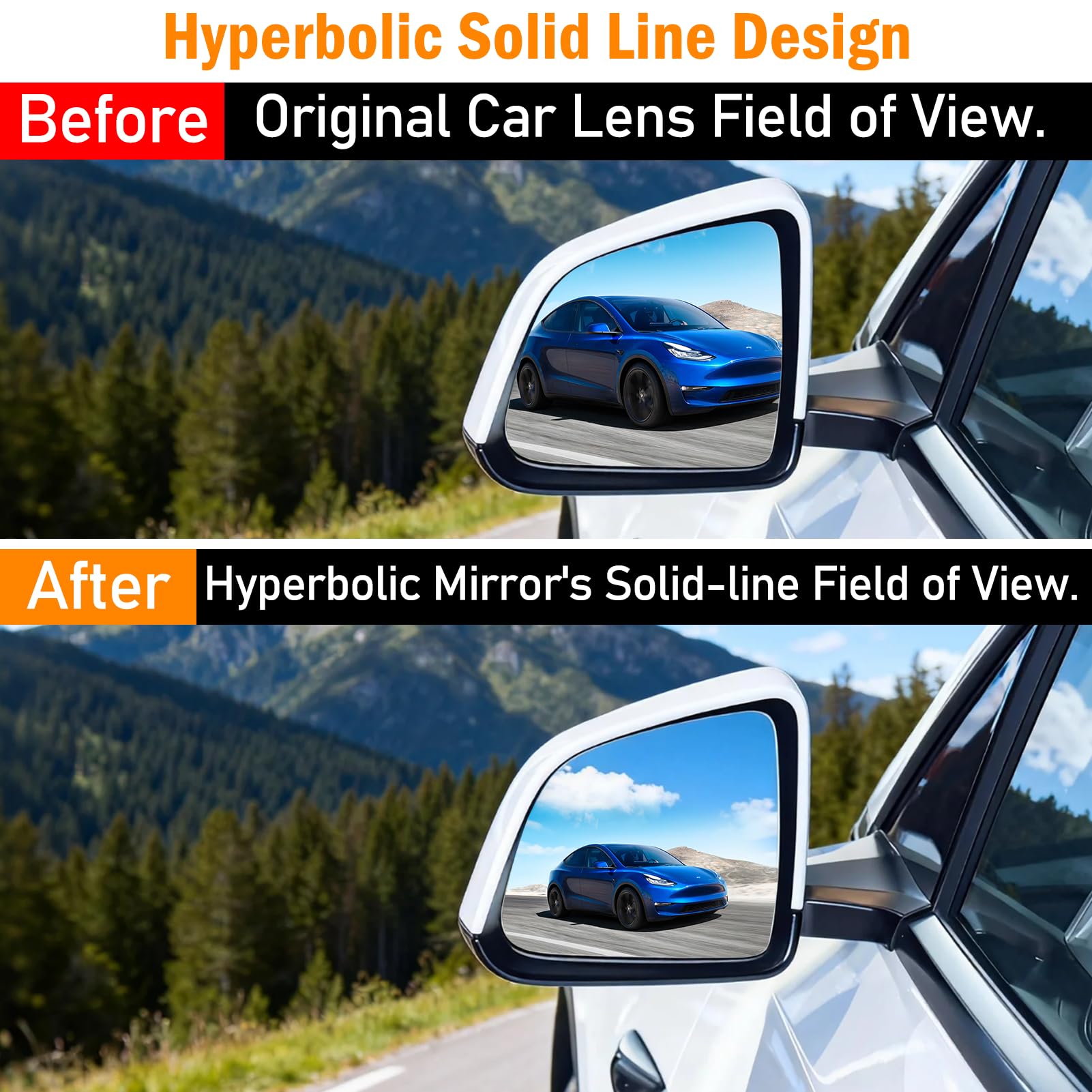 TTCR-II 1PC Calentado Retrovisor Espejo Compatible con Espejo Cristal Tesla Model Y 2020 2021 2022 2023 2024 Retrovisor Exterior, Cristal Calefactado de Repuesto para Model Y Accesorio-Izquierdo