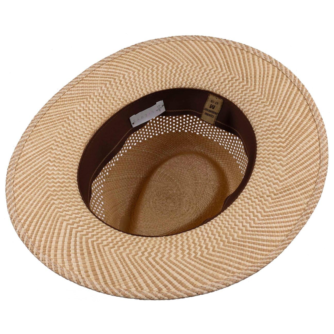 Lierys Traveller Sombrero Panama ala Bicolor Banda de Cuero Mujer Hombre Primavera Verano