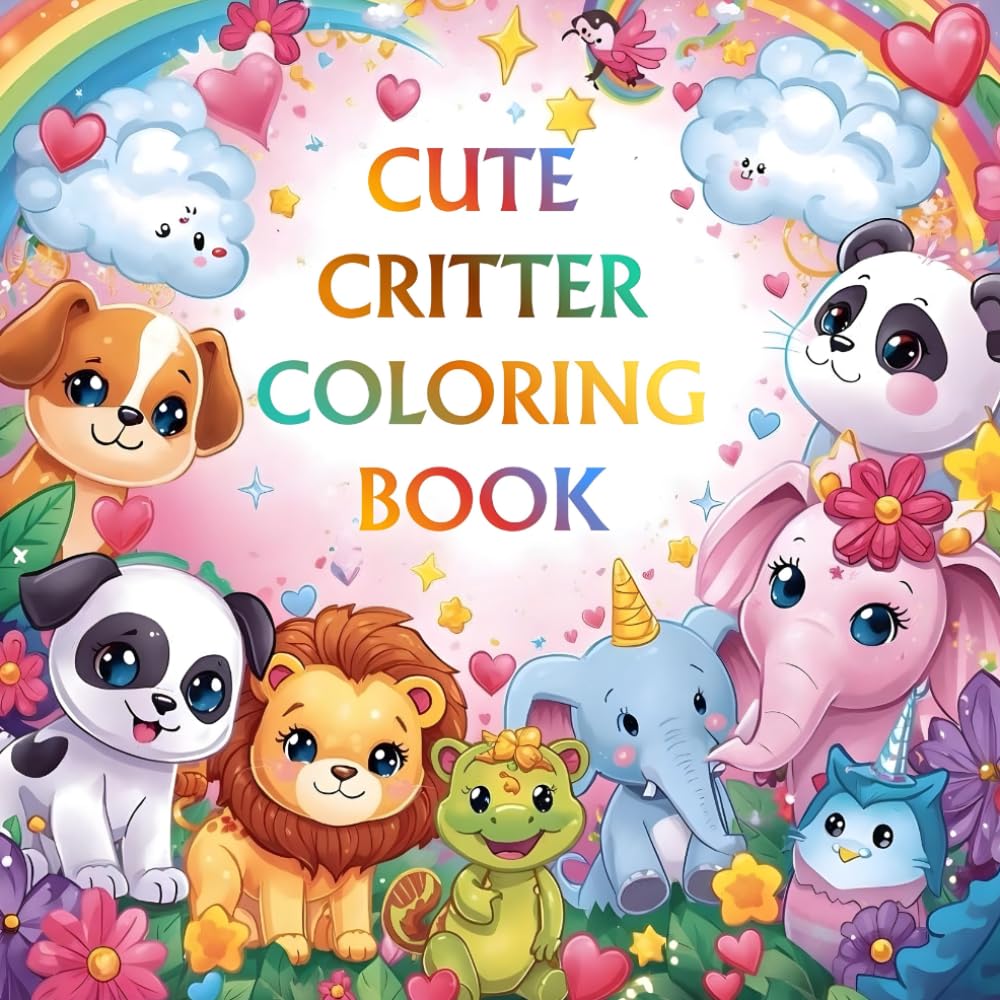 Cute Critter Coloring Book: 40 Magical Animal Coloring Pages for Kids Ages 2–4 | Fun, Easy & Adorable Designs
